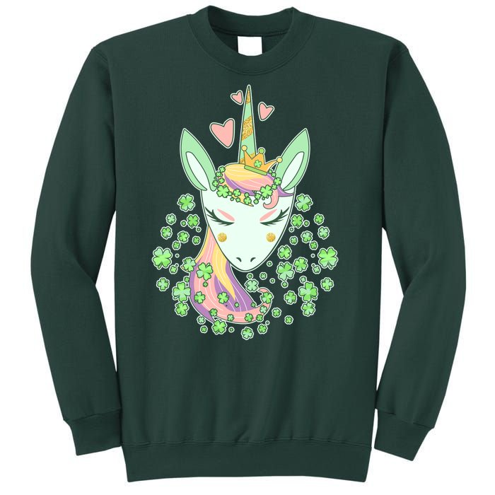 Cute St Patrick's Day Unicorn Shamrocks Clovers Sweatshirt