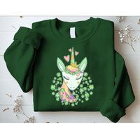 Cute St Patrick's Day Unicorn Shamrocks Clovers Sweatshirt