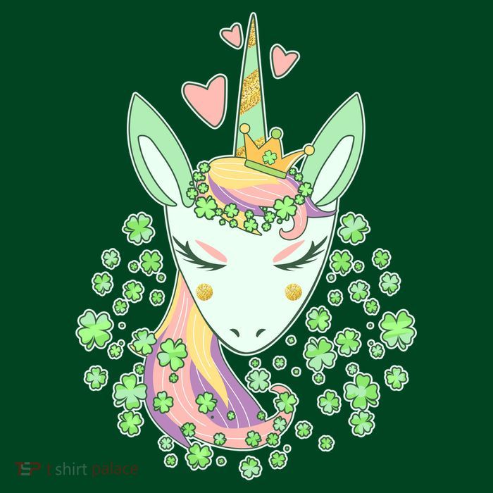 Cute St Patrick's Day Unicorn Shamrocks Clovers Button