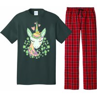 Cute St Patrick's Day Unicorn Shamrocks Clovers Pajama Set