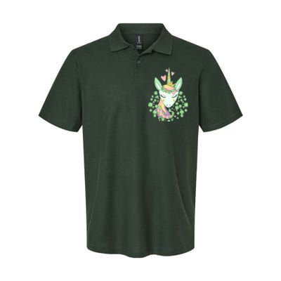 Cute St Patrick's Day Unicorn Shamrocks Clovers Softstyle Adult Sport Polo