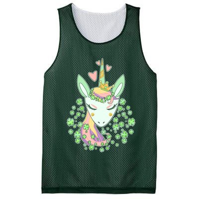 Cute St Patrick's Day Unicorn Shamrocks Clovers Mesh Reversible Basketball Jersey Tank