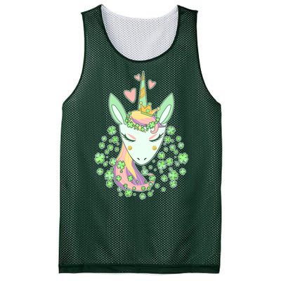 Cute St Patrick's Day Unicorn Shamrocks Clovers Mesh Reversible Basketball Jersey Tank