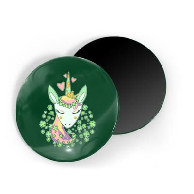 Cute St Patrick's Day Unicorn Shamrocks Clovers Magnet