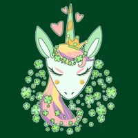 Cute St Patrick's Day Unicorn Shamrocks Clovers Mousepad