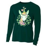 Cute St Patrick's Day Unicorn Shamrocks Clovers Cooling Performance Long Sleeve Crew