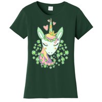 Cute St Patrick's Day Unicorn Shamrocks Clovers Women's T-Shirt