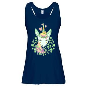 Cute St Patrick's Day Unicorn Shamrocks Clovers Ladies Essential Flowy Tank