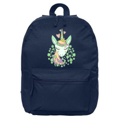 Cute St Patrick's Day Unicorn Shamrocks Clovers 16 in Basic Backpack