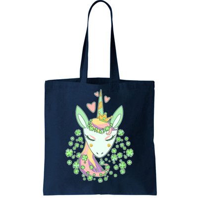 Cute St Patrick's Day Unicorn Shamrocks Clovers Tote Bag