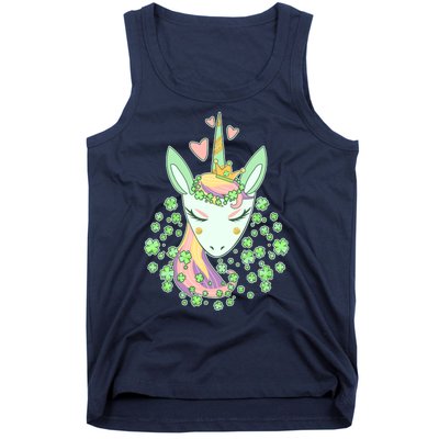 Cute St Patrick's Day Unicorn Shamrocks Clovers Tank Top