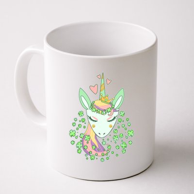 Cute St Patrick's Day Unicorn Shamrocks Clovers Coffee Mug