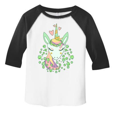 Cute St Patrick's Day Unicorn Shamrocks Clovers Toddler Fine Jersey T-Shirt