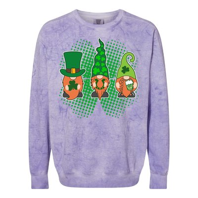 Cute St Patrick's Days Lucky Gnomes Colorblast Crewneck Sweatshirt