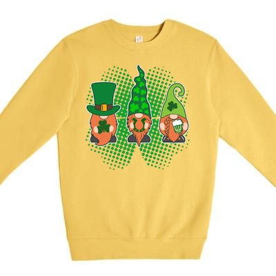 Cute St Patrick's Days Lucky Gnomes Premium Crewneck Sweatshirt