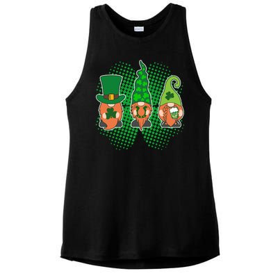 Cute St Patrick's Days Lucky Gnomes Ladies PosiCharge Tri-Blend Wicking Tank