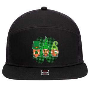 Cute St Patrick's Days Lucky Gnomes 7 Panel Mesh Trucker Snapback Hat