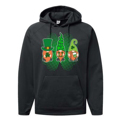 Cute St Patrick's Days Lucky Gnomes Performance Fleece Hoodie