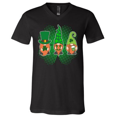 Cute St Patrick's Days Lucky Gnomes V-Neck T-Shirt