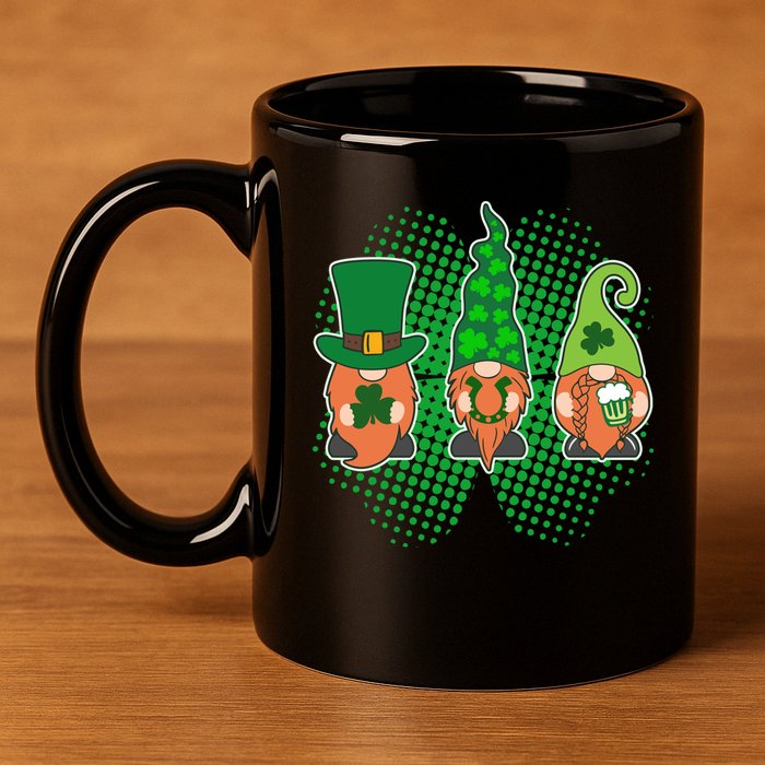 Cute St Patrick's Days Lucky Gnomes 11oz C Handle Ceramic Mug