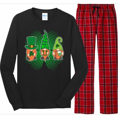 Cute St Patrick's Days Lucky Gnomes Long Sleeve Pajama Set