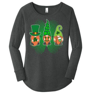 Cute St Patrick's Days Lucky Gnomes Women's Perfect Tri Tunic Long Sleeve Shirt