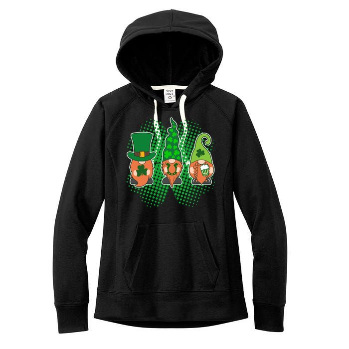 Cute St Patrick's Days Lucky Gnomes Women's Fleece Hoodie