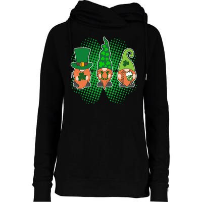 Cute St Patrick's Days Lucky Gnomes Womens Funnel Neck Pullover Hood