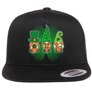 Cute St Patrick's Days Lucky Gnomes Flat Bill Trucker Hat