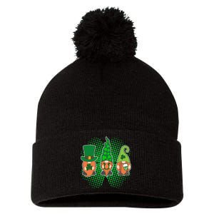 Cute St Patrick's Days Lucky Gnomes Pom Pom 12in Knit Beanie