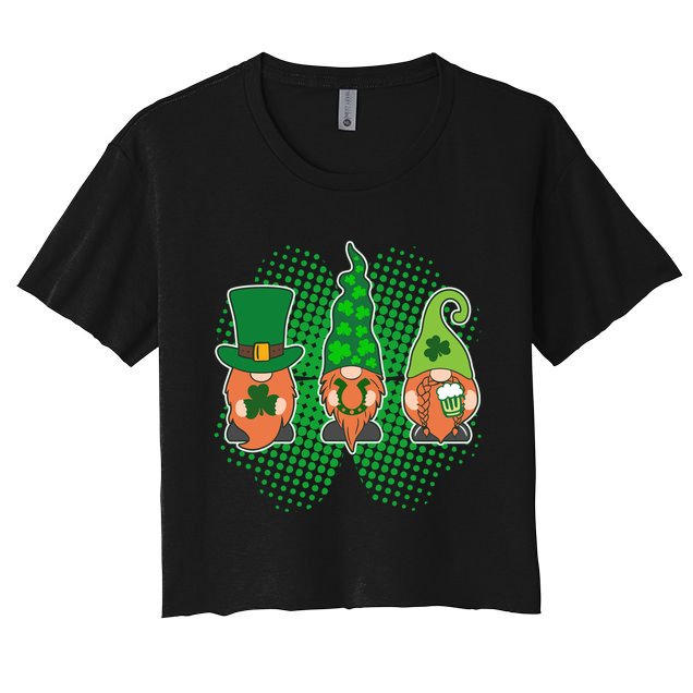Cute St Patrick's Days Lucky Gnomes Crop Top