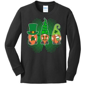 Cute St Patrick's Days Lucky Gnomes Kids Long Sleeve Shirt