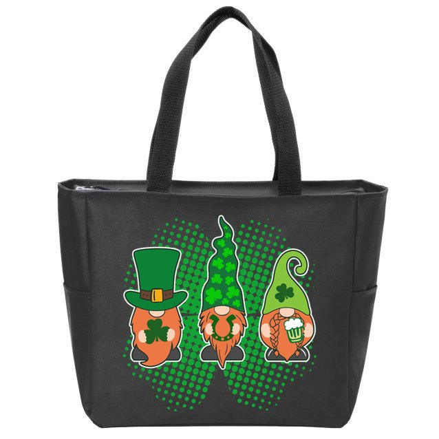 Cute St Patrick's Days Lucky Gnomes Zip Tote Bag