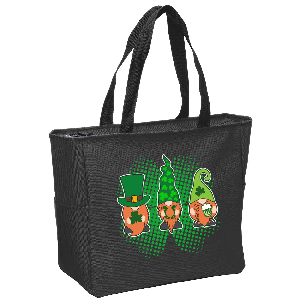 Cute St Patrick's Days Lucky Gnomes Zip Tote Bag
