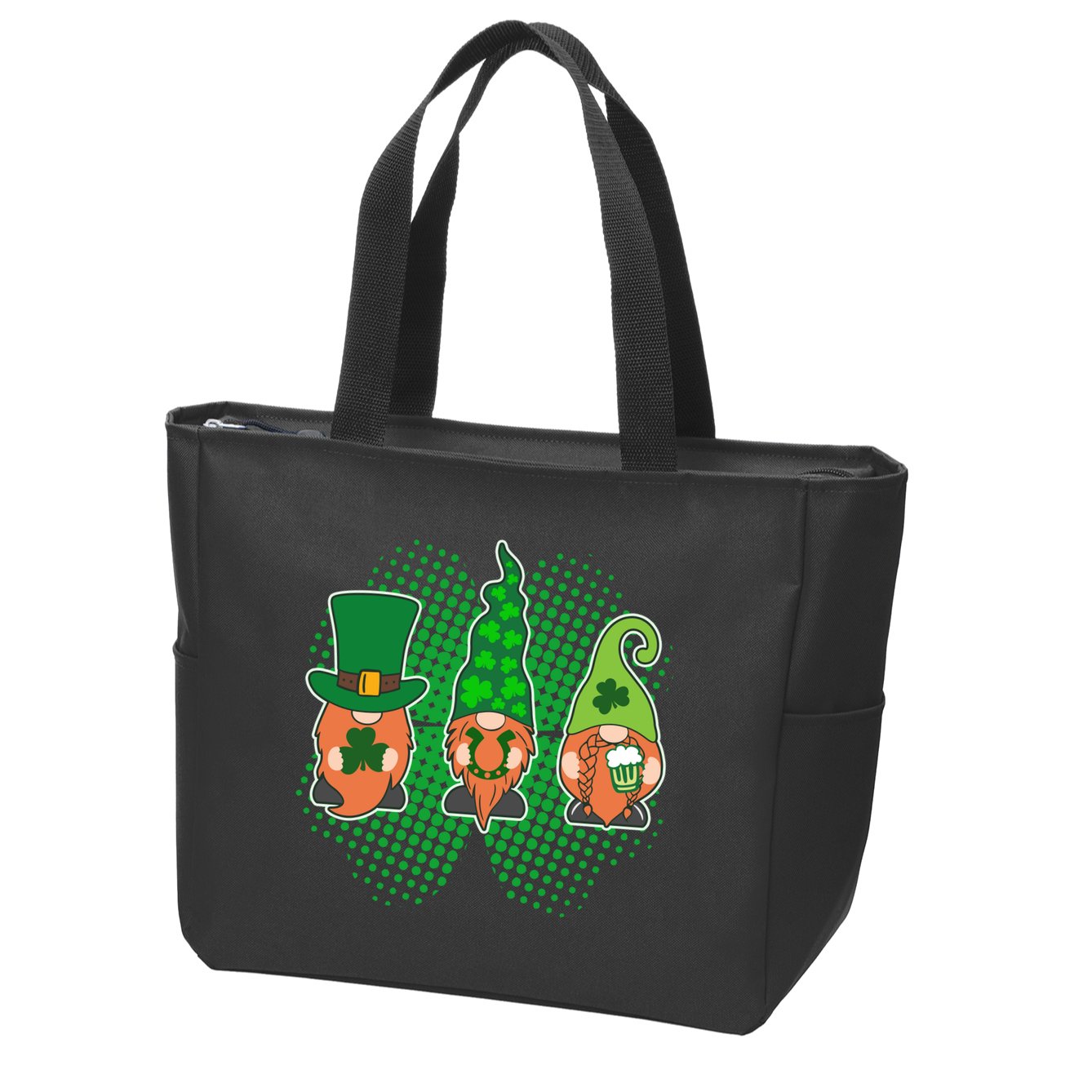 Cute St Patrick's Days Lucky Gnomes Zip Tote Bag