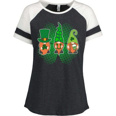 Cute St Patrick's Days Lucky Gnomes Enza Ladies Jersey Colorblock Tee