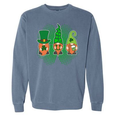 Cute St Patrick's Days Lucky Gnomes Garment-Dyed Sweatshirt