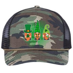 Cute St Patrick's Days Lucky Gnomes Retro Rope Trucker Hat Cap