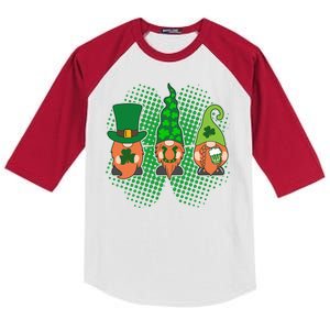 Cute St Patrick's Days Lucky Gnomes Kids Colorblock Raglan Jersey