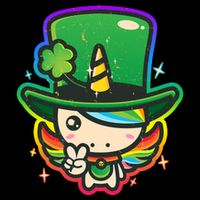 Cute St Patricks Leprechaun Rainbow Unicorn Drawstring Bag