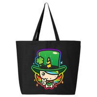 Cute St Patricks Leprechaun Rainbow Unicorn 25L Jumbo Tote