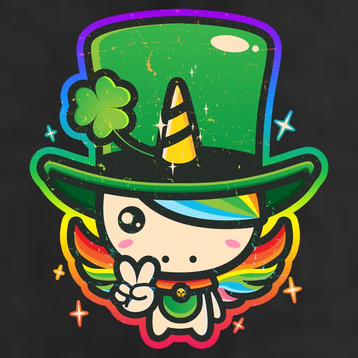 Cute St Patricks Leprechaun Rainbow Unicorn 25L Jumbo Tote