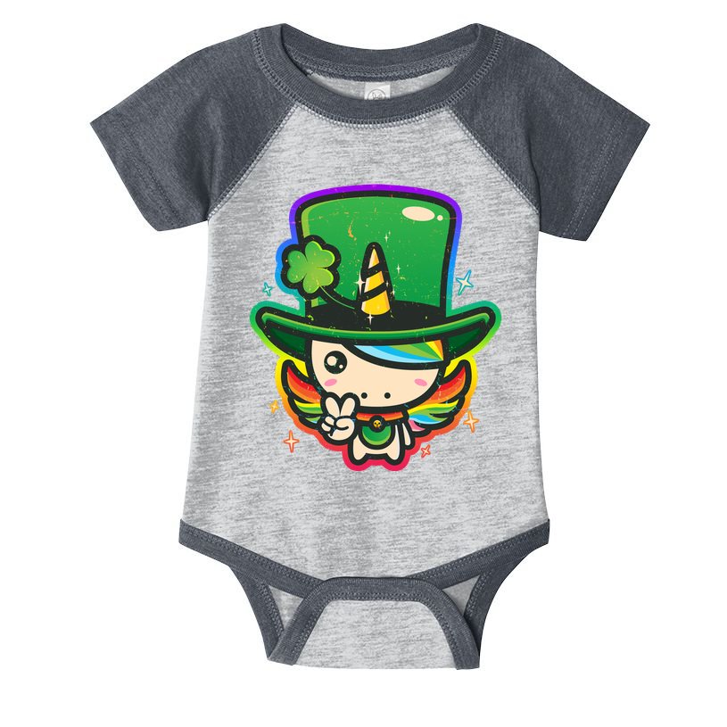 Cute St Patricks Leprechaun Rainbow Unicorn Infant Baby Jersey Bodysuit