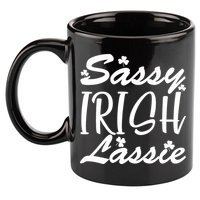 Cute St Pattys Day Sassie Irish Lassie 11oz C Handle Ceramic Mug