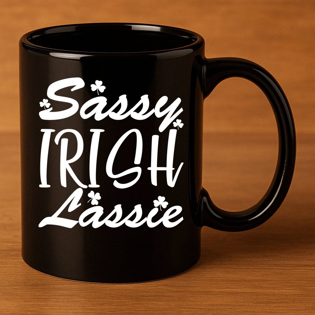 Cute St Pattys Day Sassie Irish Lassie 11oz C Handle Ceramic Mug