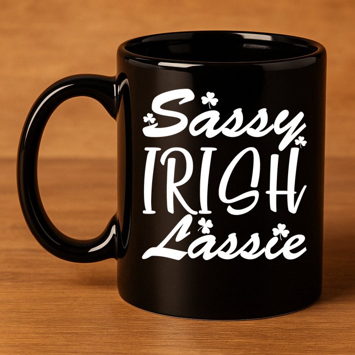 Cute St Pattys Day Sassie Irish Lassie 11oz C Handle Ceramic Mug