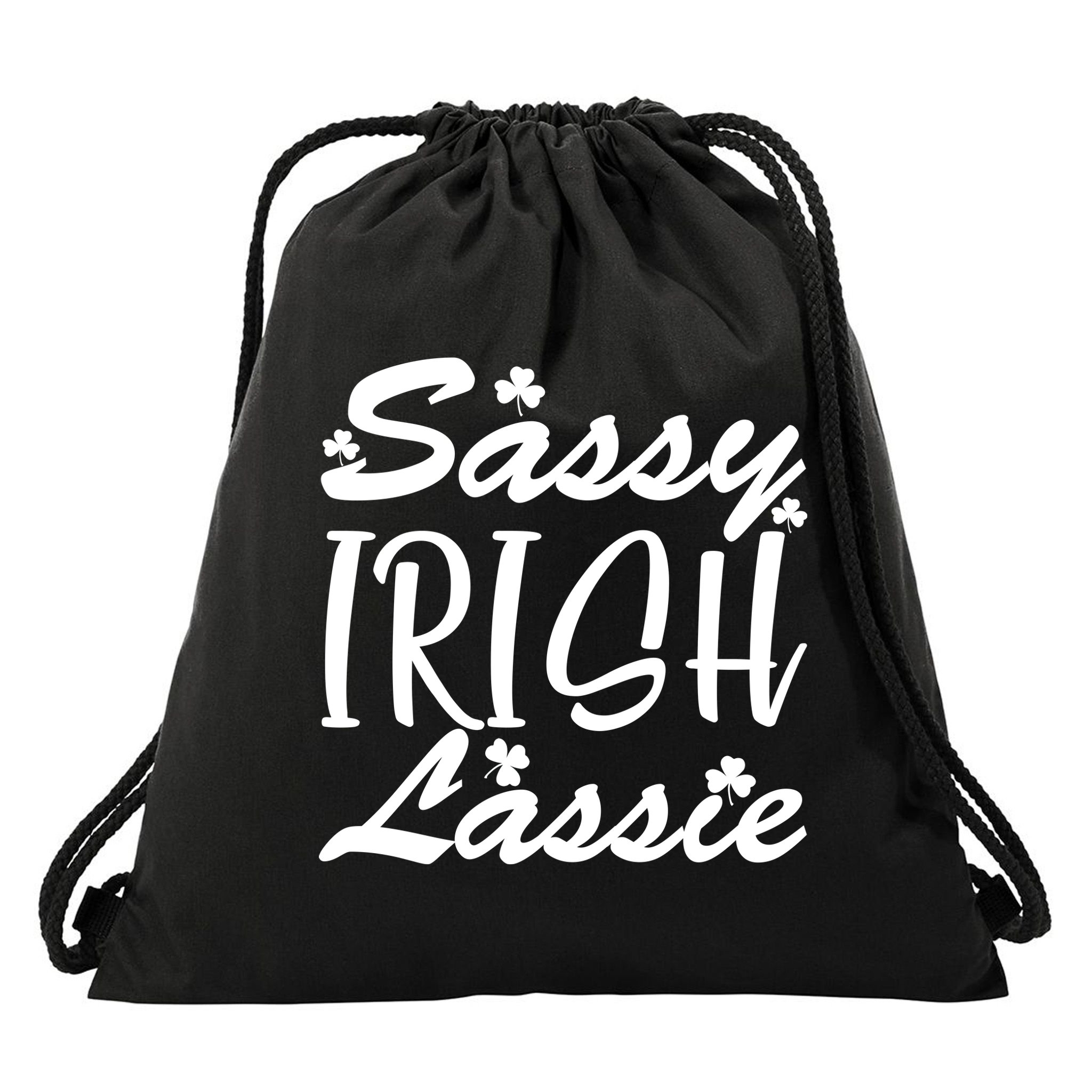 Cute St Pattys Day Sassie Irish Lassie Drawstring Bag