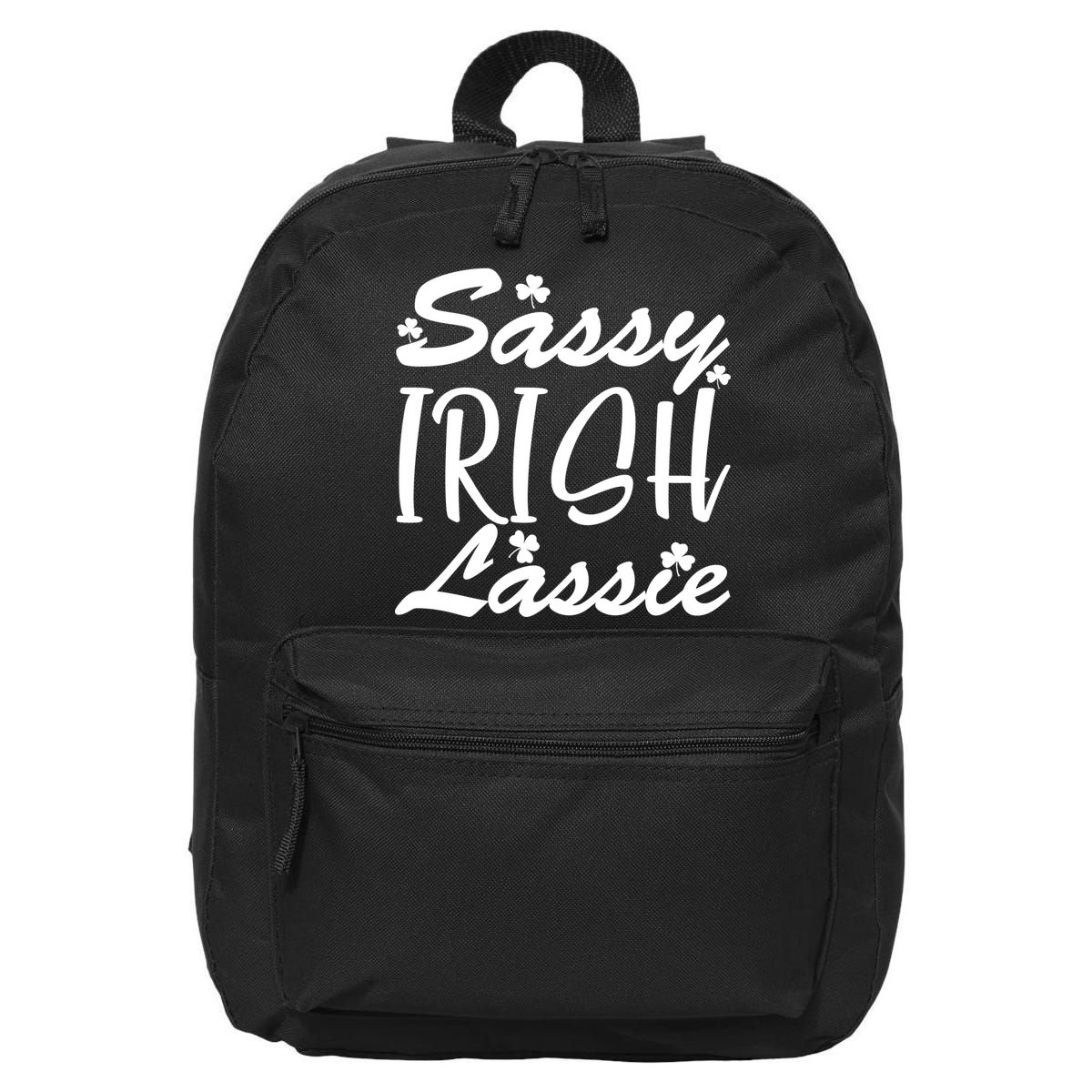 Cute St Pattys Day Sassie Irish Lassie 16 in Basic Backpack