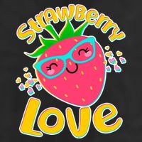 Cute Strawberry Love 7 Panel Mesh Trucker Snapback Hat