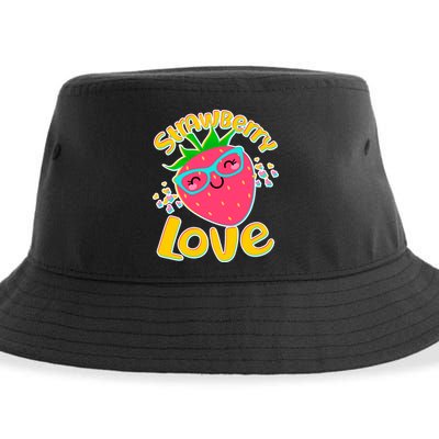 Cute Strawberry Love Sustainable Bucket Hat